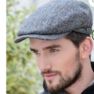 Mucros Weavers Kerry Tweed Flat Cap Men's Irish Hat Stylish Herringbone XXL